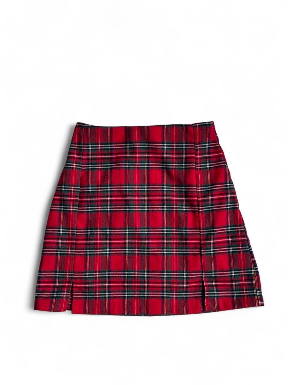 John Galt Red Plaid Mini Skirt - Classic Tartan Style